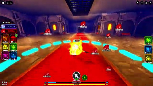 World Fighters player fighting enemies in a repeatable farming area